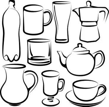 Set of drink icons Stock Illustration