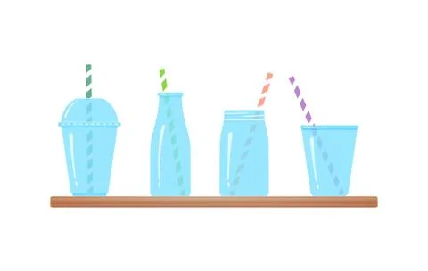 Set of drinking glasses isolated vector graphic Stock Illustration