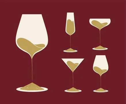 Set of drinking glasses light and beige Stock Illustration