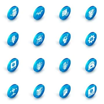 Set Drone, Computer api interface, Robot low battery charge, User manual, M.. Illustrazione stock