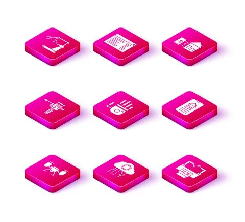 Set Drone flying with action camera, Internet of things, Mechanical robot hand 스톡 일러스트