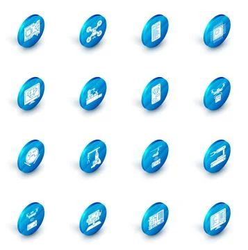 Set Drone flying with action camera, Computer api interface, Processor 스톡 일러스트