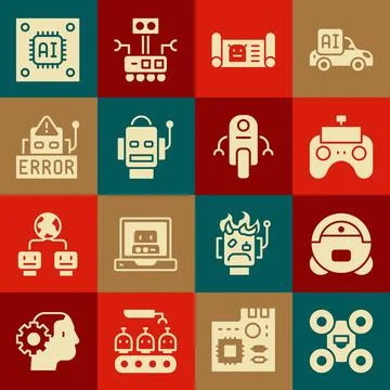 Set Drone, Robot vacuum cleaner, Remote control, blueprint, Error robot, Pr.. イラスト素材