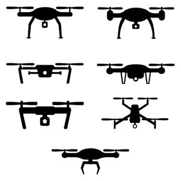 Set of drones Illustrazione stock