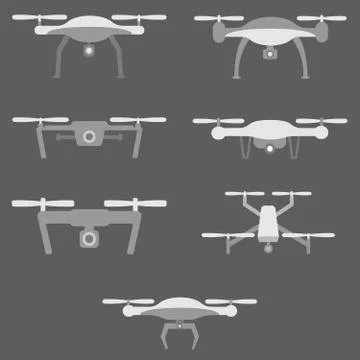 Set of drones Stock Illustration