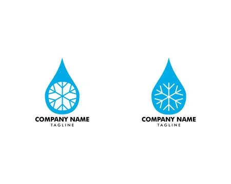 Set of A drop of water with the snowflake icon, water drop sign, water drop.. Stock Illustration