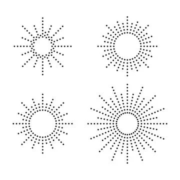 Set of drops suns from graphic elements. Simple graphic style. Black objects  Stock Illustration