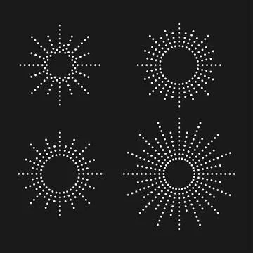Set of drops suns from graphic elements. Simple graphic style. White objects  Stock Illustration