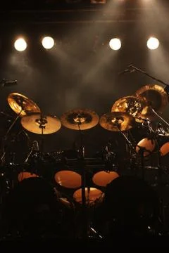 Set of drums on stage Stock-Fotos