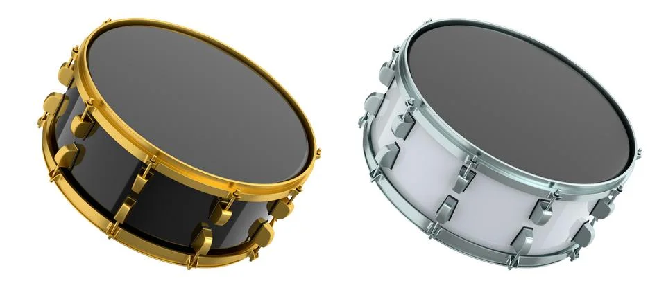 Set of drums on white background. 3d render concept of musical instrument イラスト素材