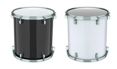 Set of drums on white background. 3d render concept of musical instrument イラスト素材