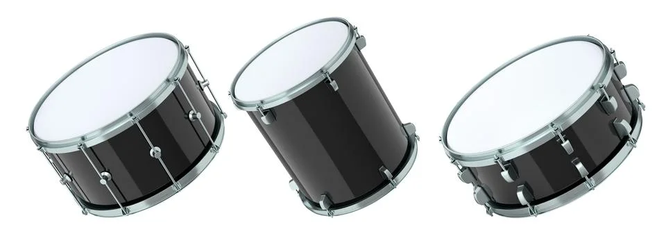 Set of drums on white background. 3d render concept of musical instrument, .. イラスト素材