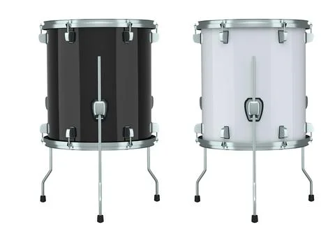 Set of drums on white background. 3d render concept of musical instrument イラスト素材