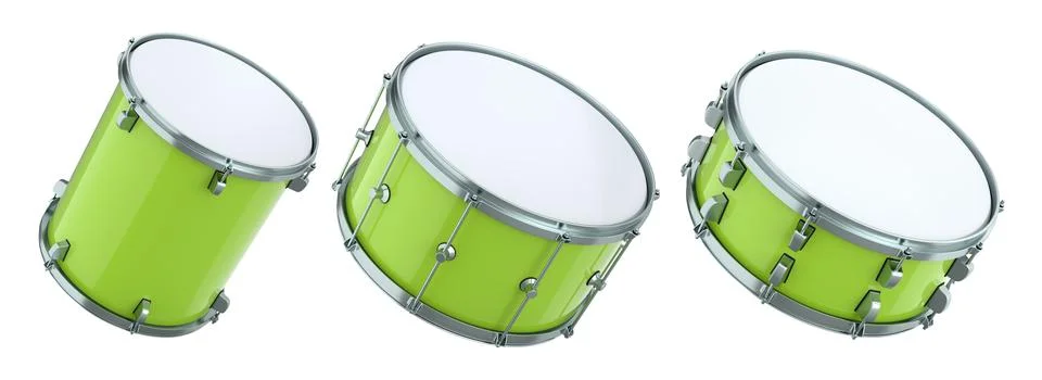 Set of drums on white background. 3d render concept of musical instrument, .. イラスト素材