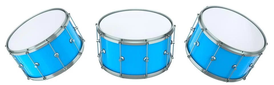 Set of drums on white background. 3d render concept of musical instrument, .. イラスト素材