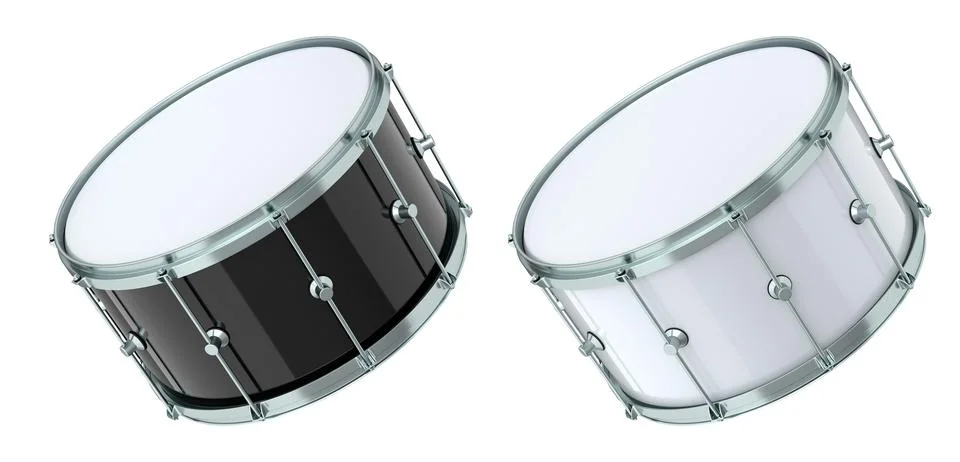 Set of drums on white background. 3d render concept of musical instrument イラスト素材