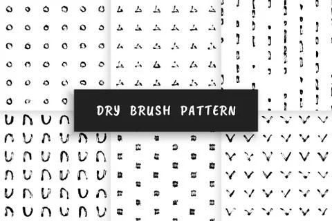 Set dry brush pattern Stock Illustration