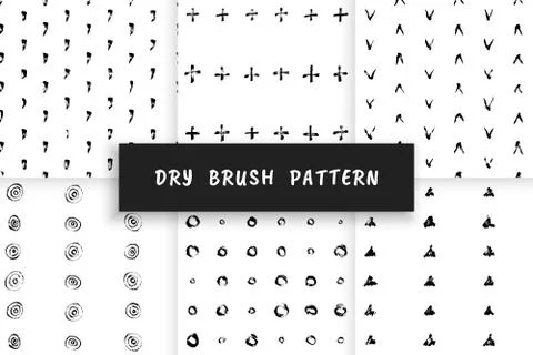 Set dry brush pattern Stock Illustration