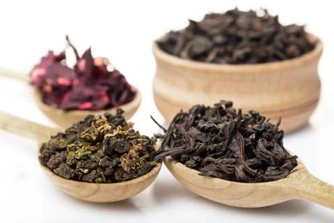 Set of dry teas Foto stock