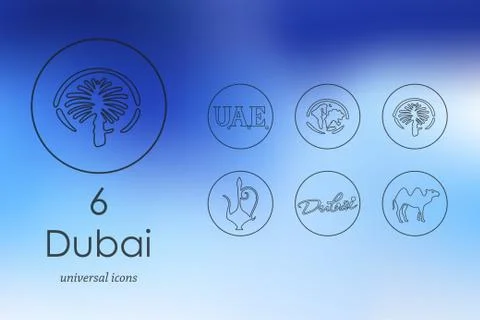 Set of Dubai icons Stock Illustration