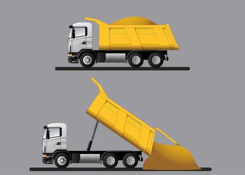 A set of dump trucks Stock Illustration