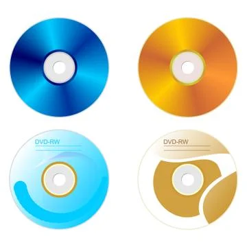 Set dvd disk with both sides Illustrazione stock