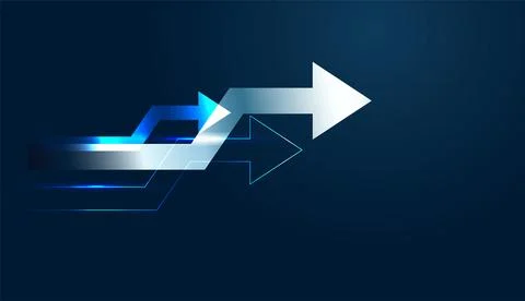 A set of Dynamic arrows create a sense of momentum, highlighting a clear Gr.. Stock Illustration