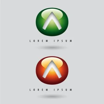 Set of dynamic logos with a triangle or arrow symbol Stock Illustration
