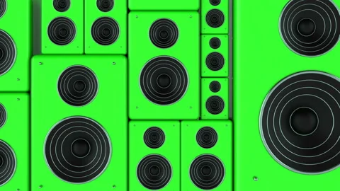 Set of dynamics. 3d animation of a loudspeakers. Stock Footage 113353564