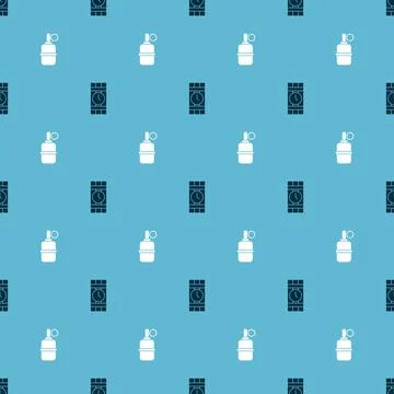 Set Dynamite and timer clock and Hand grenade on seamless pattern. Vector Stock Illustration