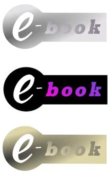 Set of e-book icons isolated on white Illustrazione stock