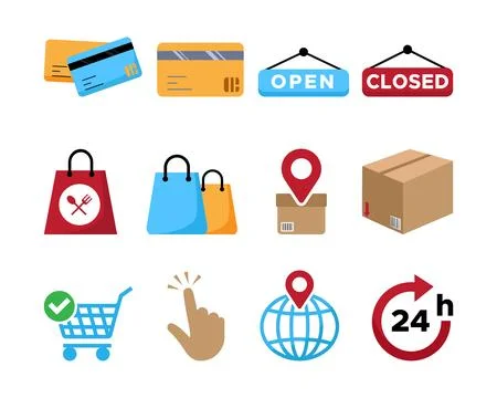Set of e-commerce icon vector illustration Stock Illustration