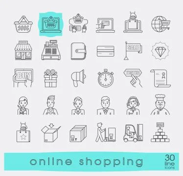 Set of e-commerce icons. Stock Illustration