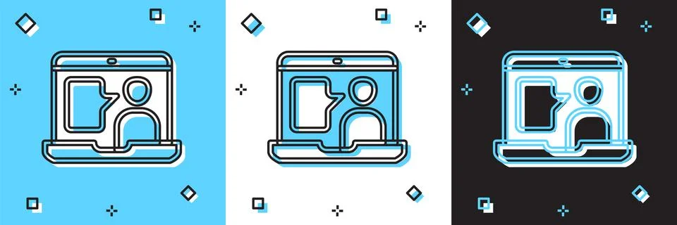 Set E-learning of different foreign languages icon isolated on blue and whi.. Stock Illustration