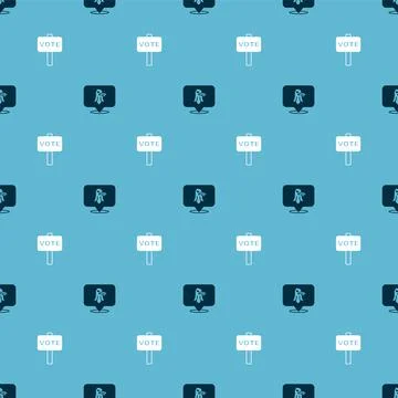 Set Eagle and Vote on seamless pattern. Vector Stock Illustration