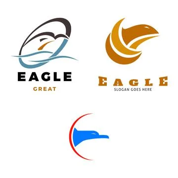 Set of Eagle Icon Logo Design Template Stock Illustration