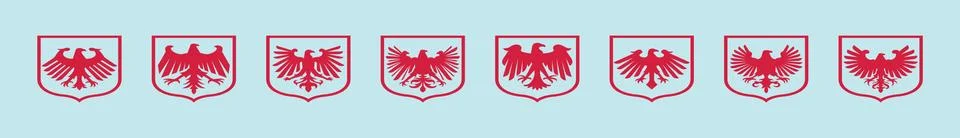 Set of eagle logo cartoon icon design template with various models. Stock Illustration