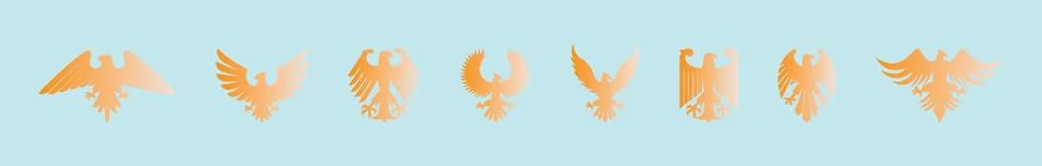 Set of eagle logo cartoon icon design template with various models. Stock Illustration