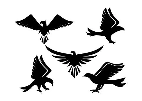 Set of Eagle Logo Vector animal design Stock Illustration