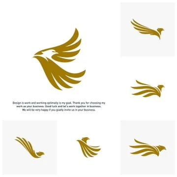 Set of Eagle Logo Vector, Design Logo Template Stock Illustration