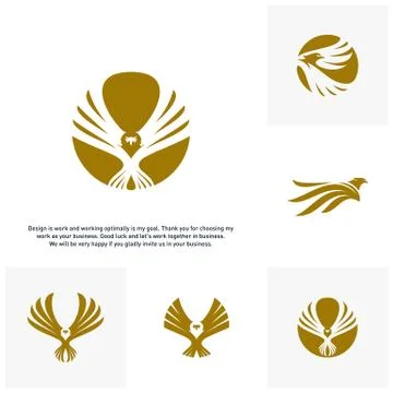 Set of Eagle Logo Vector, Design Logo Template Stock Illustration