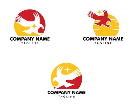 Set of Eagle Star Logo Template Design Stock Illustration