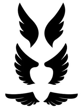 Set of eagle wing icons. Design elements for logo, label, sign, badge. Vector Illustrazione stock
