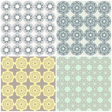 Set of eamless geometric backgrounds Stock Illustration