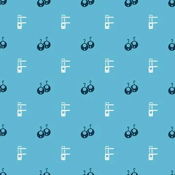 Set Earrings and Calliper or caliper and scale on seamless pattern. Vector Illustrazione stock