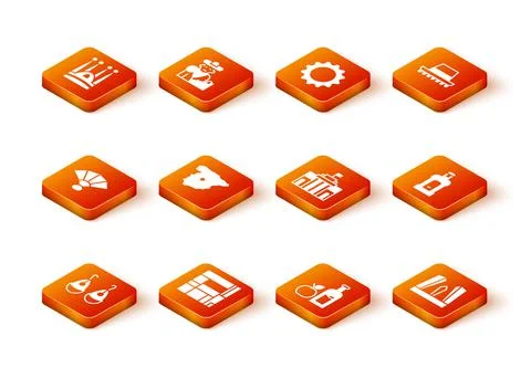 Set Earrings, House Edificio Mirador, Fan flamenco, Map of Spain, Apple cider Stock-Illustration