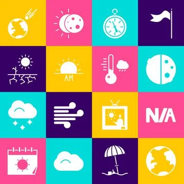 Set Earth globe, Not applicable, Eclipse of the sun, Compass, Sunrise, Drought Ilustração Stock