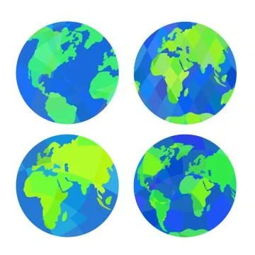 Set of earth globes Illustrazione stock