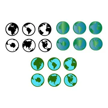 Set of earth icons Stock Illustration