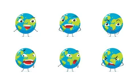 A set of earth mascot . Vector Illustration Stock Illustration